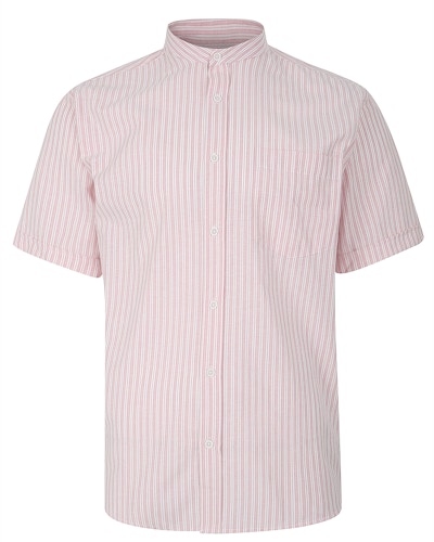 KAM Grandad Stripe Shirt Pink